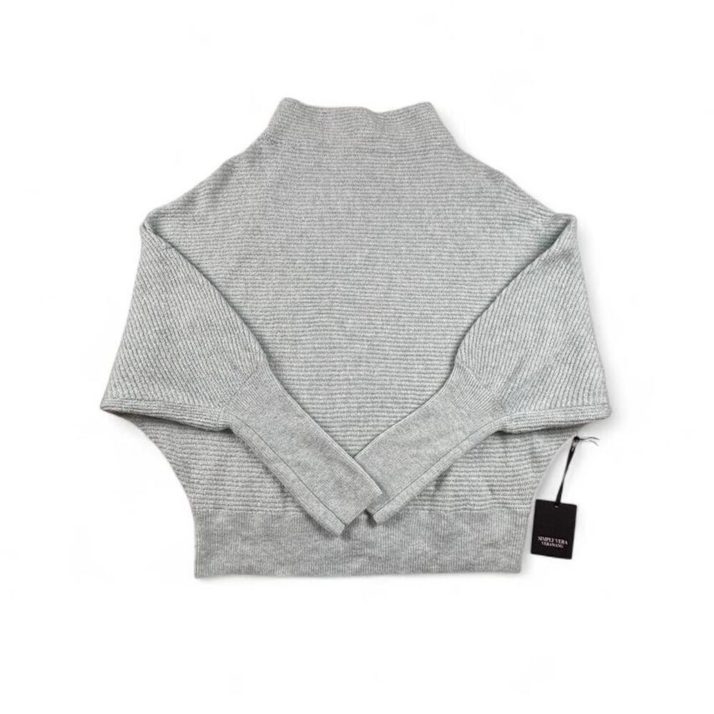 Simply Vera Vera Wang NWT Light Blue Cowl Neck Sweater Women's Large Batwing